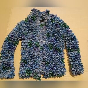 Magic Scarf Women's Blue and Green Ruffled Crop Y2K Top Sz OS